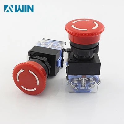 Botwm Stopio Argyfwng 22mm